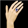 Image 4 : 18K Gold 8.23ct Tanzanite & 1.43ctw Diamond Ring