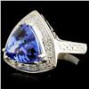Image 2 : 14K Gold 2.89ct Tanzanite & 0.30ctw Diamond Ring