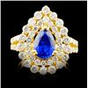 Image 1 : 18K Gold 2.18ct Sapphire & 1.91ctw Diamond Ring