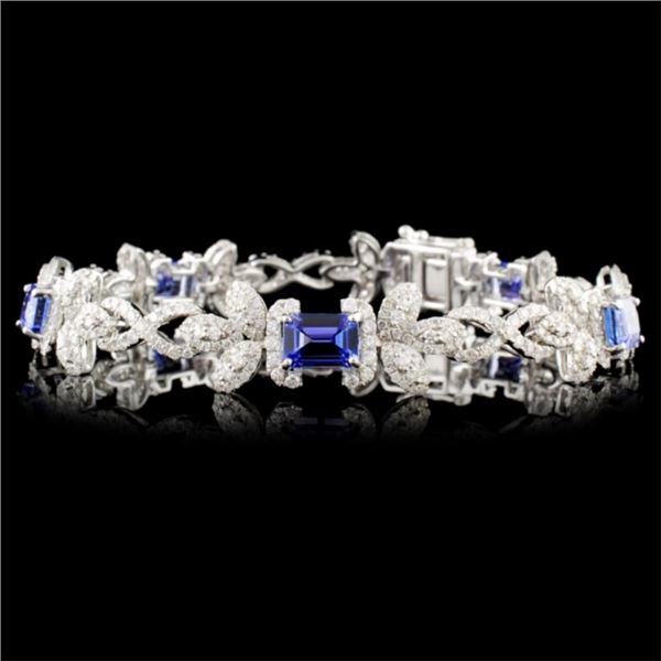 14K Gold 6.28ct Tanzanite & 3.69ctw Diamond Bracel