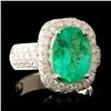 Image 3 : 18K Gold 3.60ct Emerald & 2.27ctw Diamond Ring