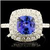 Image 1 : 18K Gold 2.00ct Tanzanite & 0.96ctw Diamond Ring