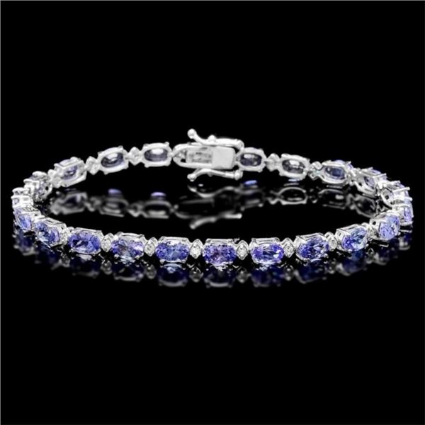 14k Gold 10.00ct Tanzanite & 0.50ct Diamond Brace