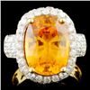 Image 1 : 18K Gold 7.39ct Sapphire & 2.55ctw Diamond Ring