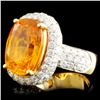 Image 2 : 18K Gold 7.39ct Sapphire & 2.55ctw Diamond Ring