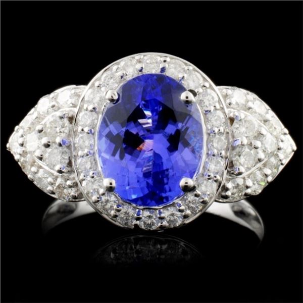 18K Gold 2.53ct Tanzanite & 0.90ctw Diamond Ring