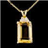 Image 1 : 14K Gold 7.10ct Citrine & 0.17ctw Diamond Pendant