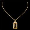 Image 2 : 14K Gold 7.10ct Citrine & 0.17ctw Diamond Pendant