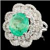 Image 2 : 18K Gold 4.31ct Emerald & 1.56ctw Diamond Ring
