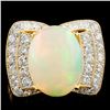 Image 1 : 18K Gold 5.47ct Opal & 1.27ctw Diamond Ring