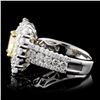 Image 3 : 18K White Gold 3.92ctw Fancy Yellow Diamond Ring
