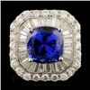 18K Gold 7.60ct Tanzanite & 3.33ctw Diamond Ring