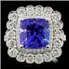 Image 1 : 18K White Gold 4.14ct Tanzanite & 1.41ct Diamond R