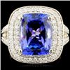 Image 1 : 18K Gold 5.48ct Tanzanite & 1.00ctw Diamond Ring