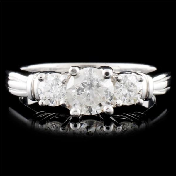 14K White Gold 0.98ctw Diamond Ring