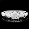 Image 1 : 14K White Gold 0.98ctw Diamond Ring