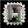 Image 1 : 14K Gold 7.21ct Tourmaline & 0.85ctw Diamond Ring
