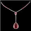 14K Gold 9.94ct Rubellite & 1.56ctw Diamond Neckla
