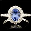 14K Gold 1.32ct Sapphire & 0.59ctw Diamond Ring