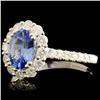 Image 2 : 14K Gold 1.32ct Sapphire & 0.59ctw Diamond Ring