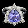Image 1 : 14K Gold 3.50ct Tanzanite & 1.00ctw Diamond Ring