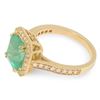 Image 2 : 14K Gold 3.00ct Emerald & 0.50ct Diamond Ring