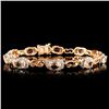 14K Gold 6.95ct Morganite & 0.75ctw Diamond Bracel