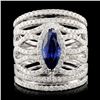 18K Gold 1.45ct Sapphire & 1.67ctw Diamond Ring