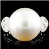 18K Gold 14.50mm Pearl & 0.71ctw Diamond Ring