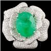 18K Gold 11.21ct Emerald & 5.52ctw Diamond Ring