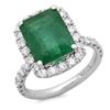 14K Gold 5.50ct Emerald & 1.20ct Diamond Ring