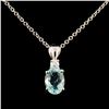14K Gold 0.92ct Sapphire & 0.06ctw Diamond Pendant