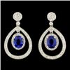 18K Gold 5.35ct Sapphire & 2.00ctw Diamond Earring