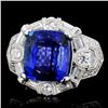 Image 2 : 18K Gold 7.65ct Tanzanite & 1.76ct Diamond Ring