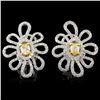 Image 1 : 18K Gold 1.50ct Fancy Yellow Diamond Earrings