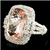 Image 2 : 18K Gold 7.02ct Morganite & 1.96ct Diamond Ring