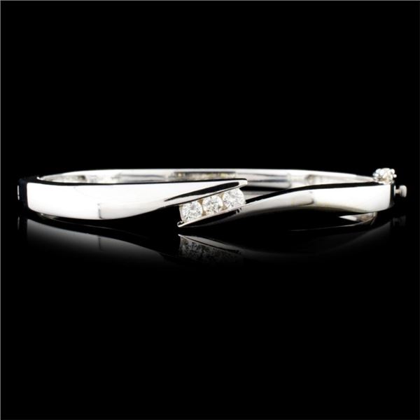 14K White Gold 0.39ctw Diamond Bangle
