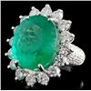 Image 2 : 18K Gold 11.30ct Emerald & 2.00ct Diamond Ring