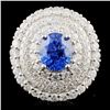 Image 1 : 18K White Gold 2.71ct Sapphire & 2.52ct Diamond Ri
