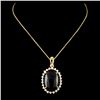 14K Gold Onyx & 0.41ctw Diamond Pendant