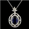 Image 1 : 18K Gold 4.92ct Kyanite & 0.87ctw Diamond Pendant
