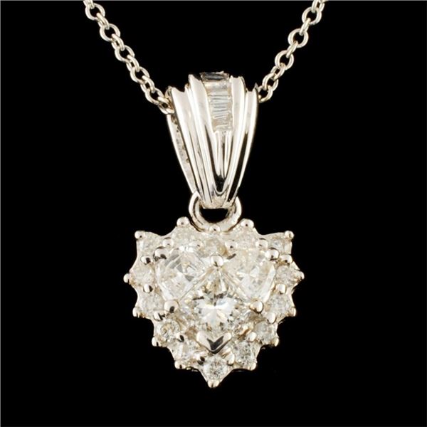 14K White Gold 0.46ctw Diamond Pendant