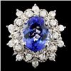 Image 1 : 14K Gold 4.36ct Tanzanite & 0.73ctw Diamond Ring