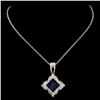 18K Two Tone 0.91ct Sapphire & 0.25ct Diamond Pend