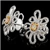 Image 2 : 18K Gold 1.50ct Fancy Yellow Diamond Earrings