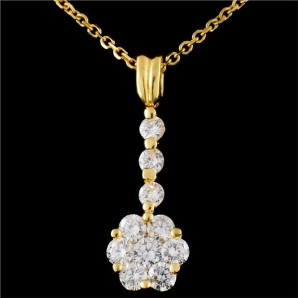 18K Yellow Gold 0.95ctw Diamond Pendant