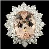 Image 1 : 14K Gold 6.45ct Morganite & 2.70ctw Diamond Ring