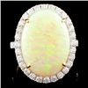 Image 1 : 14K Gold 8.01ct Opal & 0.97ct Diamond Ring