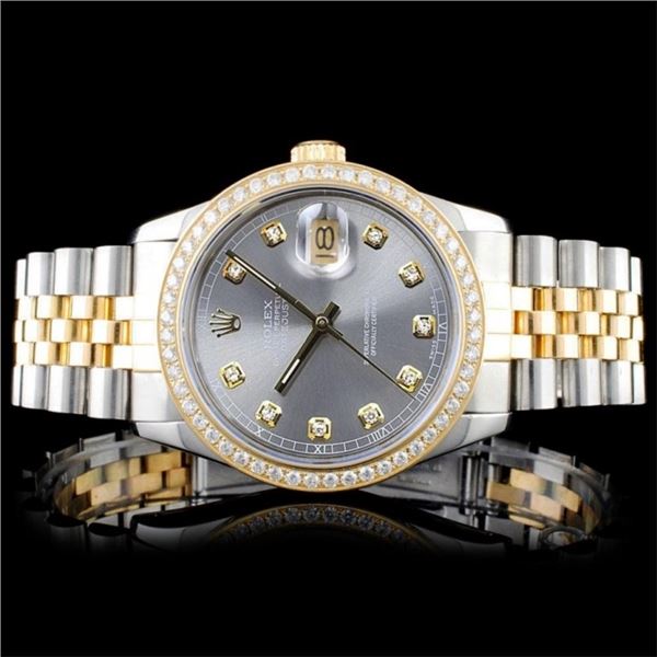 Rolex DateJust 18K/SS Diamond 36mm Watch