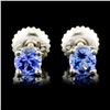 Image 1 : 14K White Gold 0.70ctw Tanzanite Stud Earrings